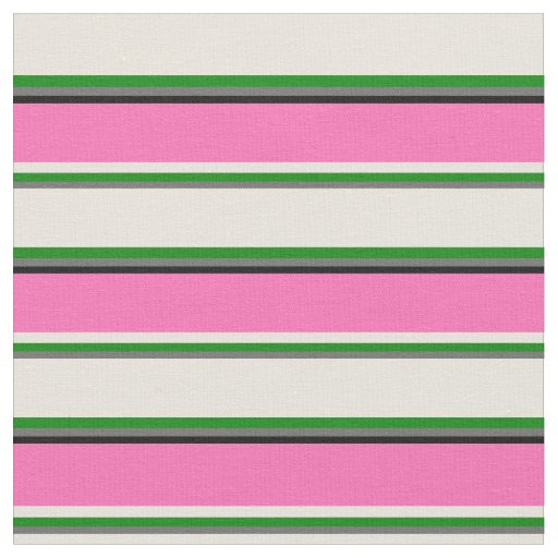Dim Grey, Green, Beige, Hot Pink, and Black Lines Fabric