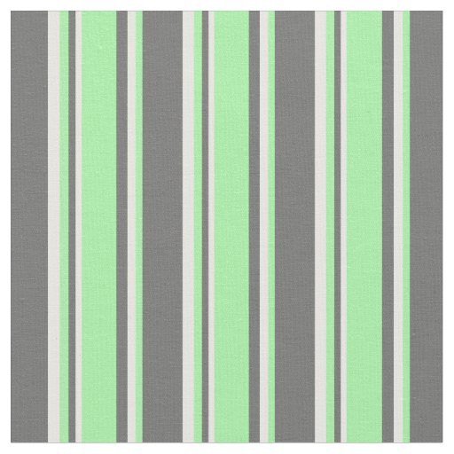 Dim Grey, Green & White Stripes/Lines Pattern Fabric