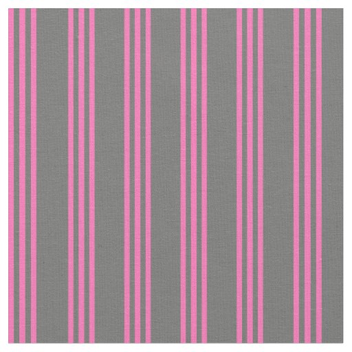 Dim Grey & Hot Pink Lined Pattern Fabric