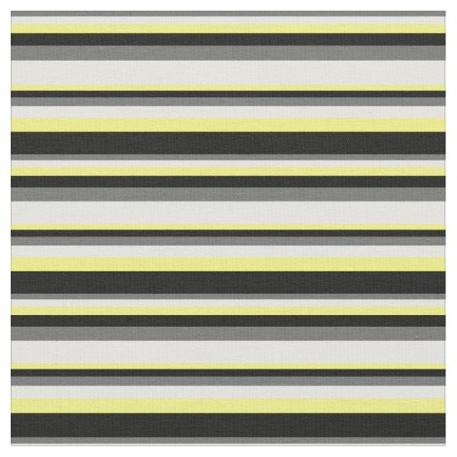 Dim Grey, Light Cyan, Yellow & Black Pattern Fabric