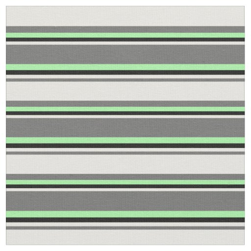 Dim Grey, Light Yellow, Black & Green Pattern Fabric