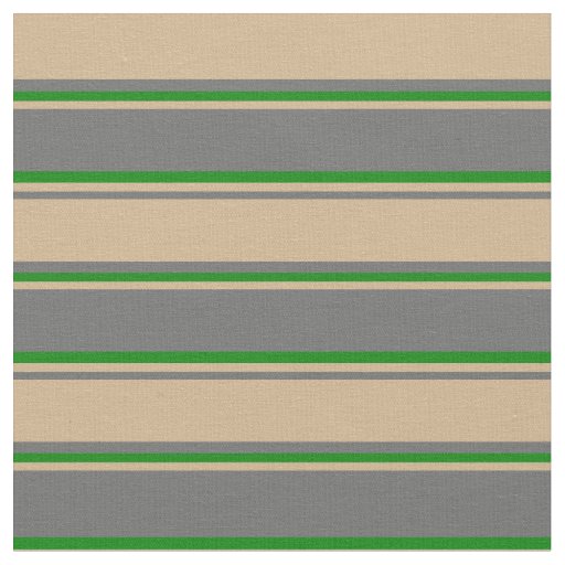 Dim Grey, Tan, and Green Lines Fabric