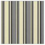 Dim Grey, Tan &amp; Black Stripes Fabric