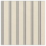 [ Thumbnail: Dim Grey & Tan Colored Lined/Striped Pattern Fabric ]