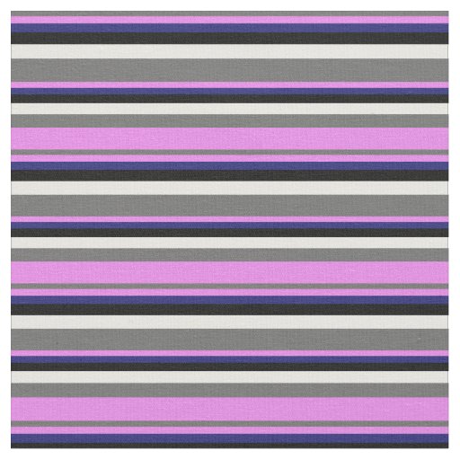 Dim Grey, Violet, Midnight Blue, Black, and White Fabric