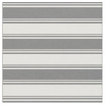 [ Thumbnail: Dim Grey & White Colored Striped/Lined Pattern Fabric ]