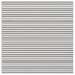 [ Thumbnail: Dim Grey & White Stripes Pattern Fabric ]
