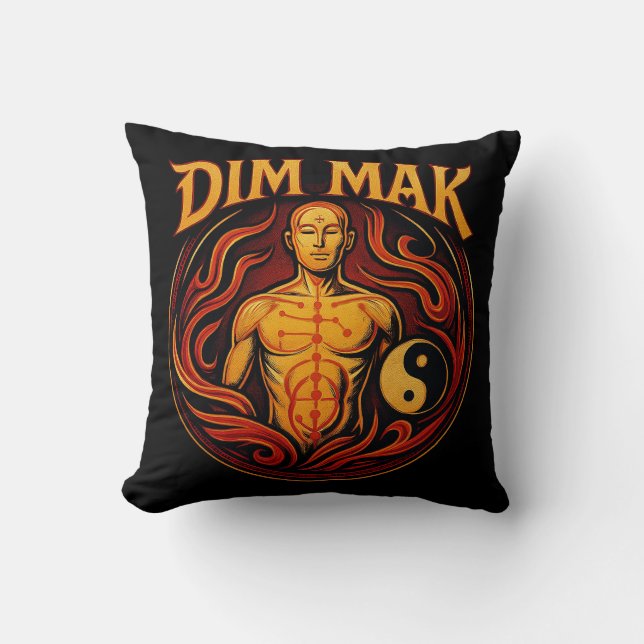 Dim Mak - The Death Touch Throw Pillow (Front)