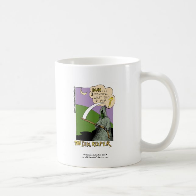 Dim Reaper Halloween Funny Cartoon Coffee Mug (Right)