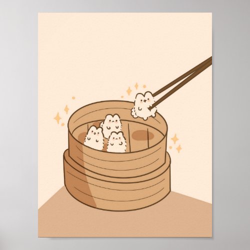 Dim Sum Bunnies Poster 85x11