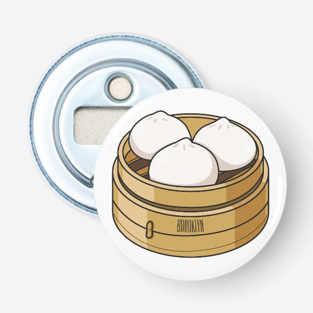 Dim sum cartoon illustration bottle opener (Front)