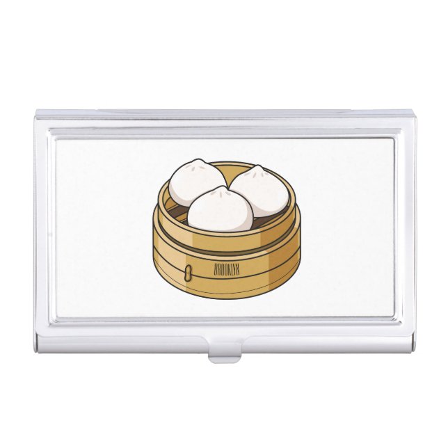 Dim sum cartoon illustration  business card case (Front)