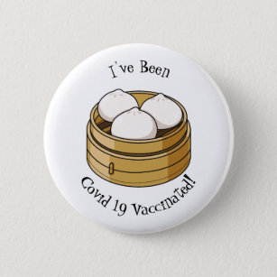 Dim sum cartoon illustration button