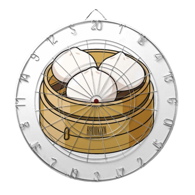 Dim sum cartoon illustration  dart board (Front)