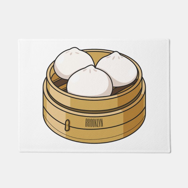 Dim sum cartoon illustration  doormat (Front)