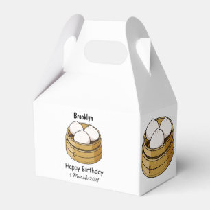 Dim sum cartoon illustration favor boxes