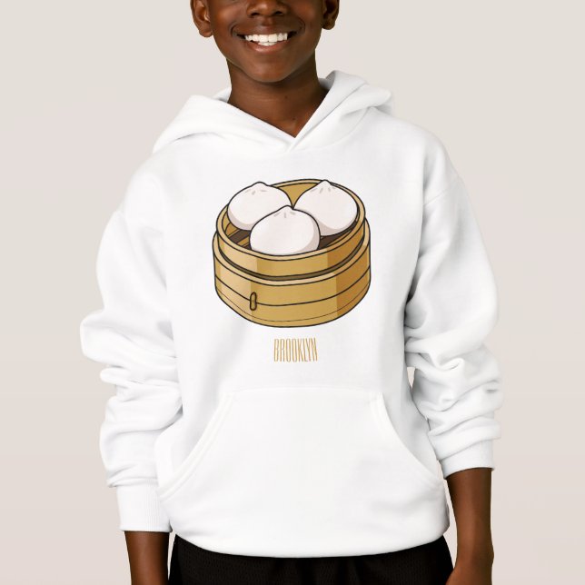 Dim sum cartoon illustration hoodie (Front)