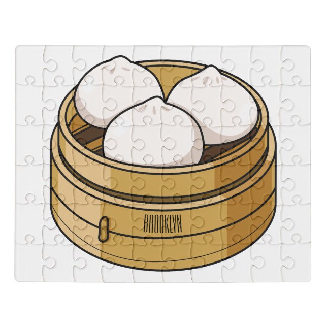 Dim sum cartoon illustration jigsaw puzzle (Puzzle Horizontal)
