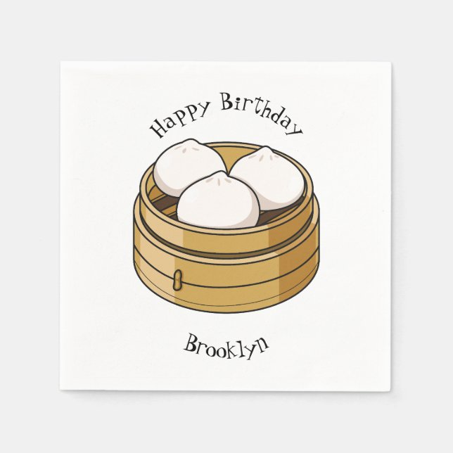 Dim sum cartoon illustration  napkins (Front)
