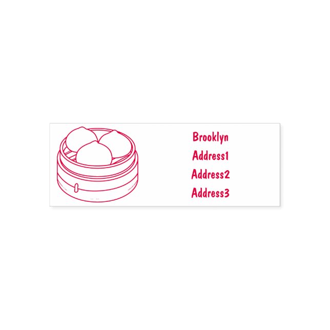 Dim sum cartoon illustration self-inking stamp (Design)