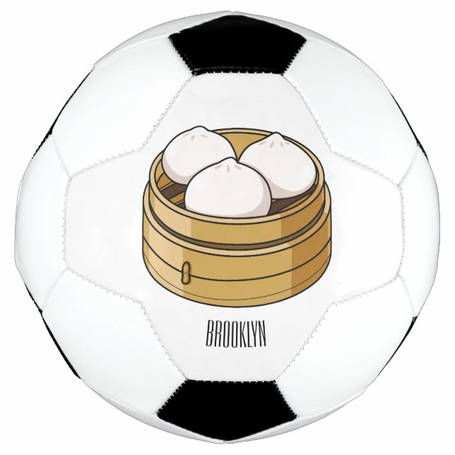 Dim sum cartoon illustration soccer ball (Front)