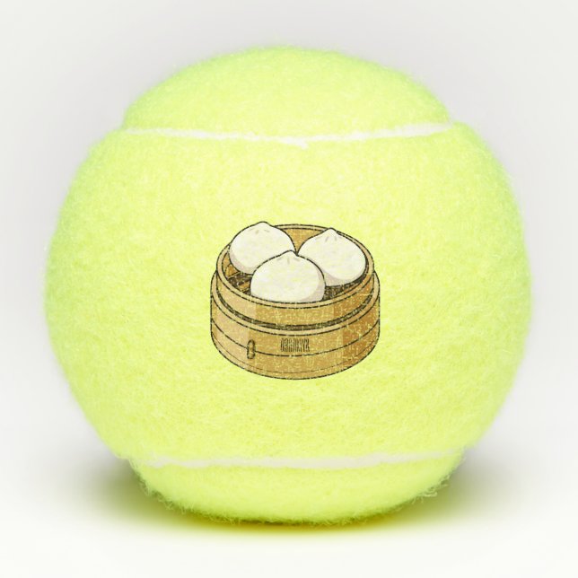 Dim sum cartoon illustration tennis balls (Front)