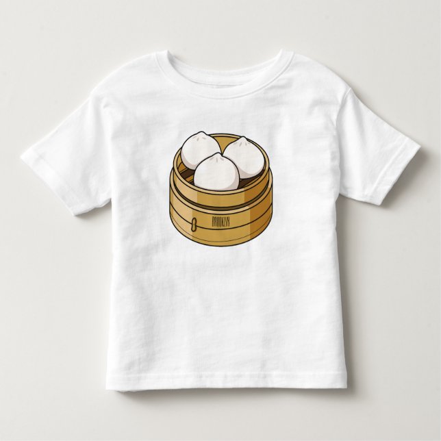 Dim sum cartoon illustration toddler t-shirt (Front)