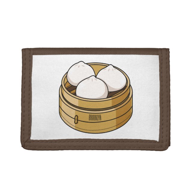 Dim sum cartoon illustration trifold wallet (Front)