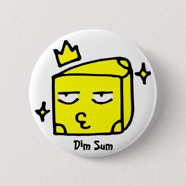 Dim Sum, Cheese Pinback Button (Front)