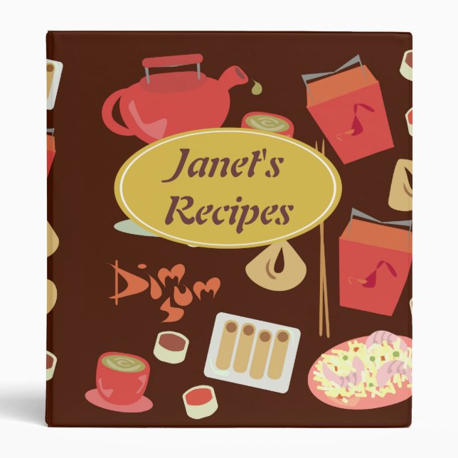 Dim Sum  Creative Customizable Fun Pattern Binder (Front)