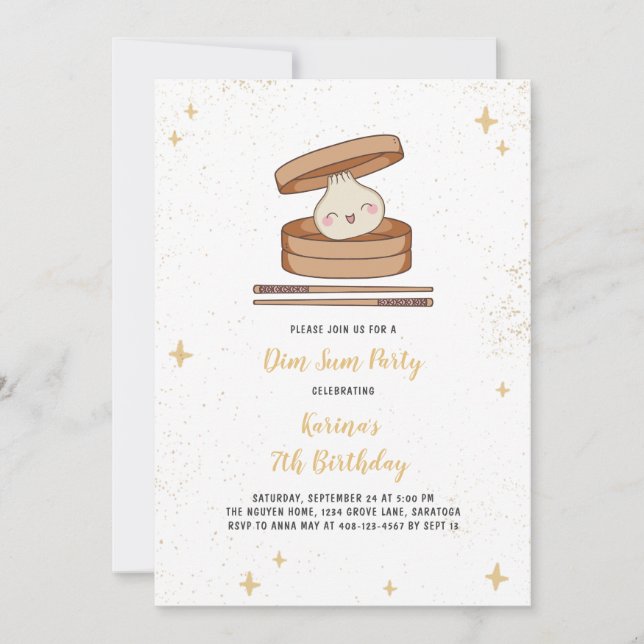 Dim Sum Dumpling Party Invitation (Front)