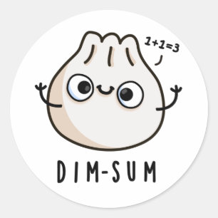 Dim-sum Funny Dimsum Math Pun Classic Round Sticker