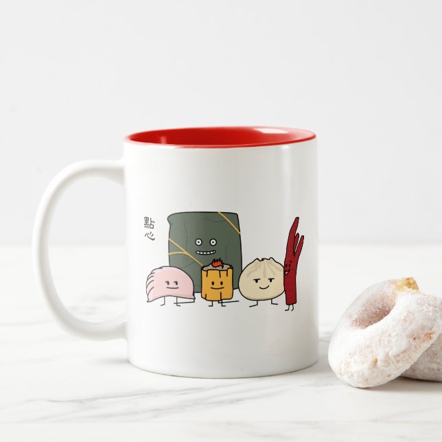 Dim Sum Pork Bao Shaomai Chinese dumpling Buns Bun Two-Tone Coffee Mug (With Donut)