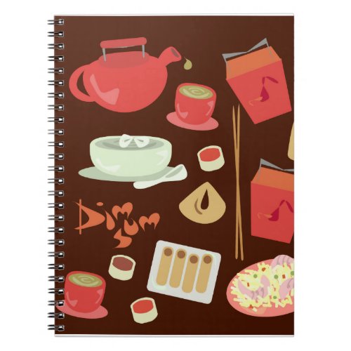 Dim Sum Yum Cute Kawaii Chinese Food Fun Pattern Notebook