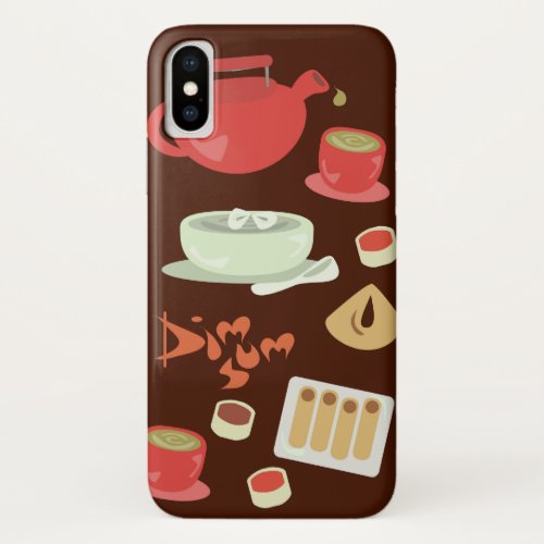 Dim Sum Yum Cute Kawaii Food Love Pattern iPhone X Case