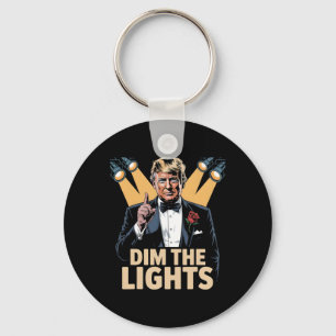 Dim The Lights Funny Retro Trump Keychain