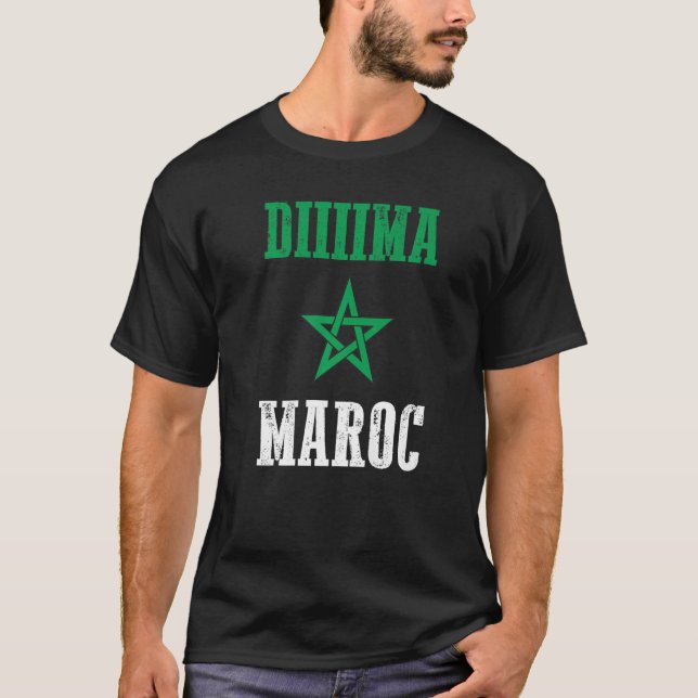 Dima Maroc  Moroccan Pride Morocco Flag T-Shirt (Front)