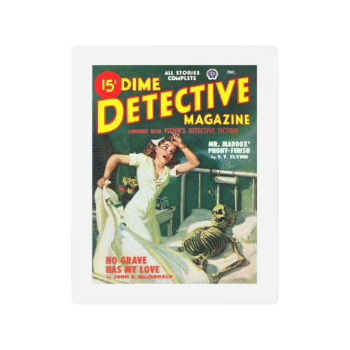 Dime Detective Magazine Dec 1948 Metal Print