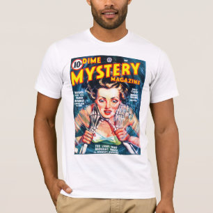 DIME MYSTERY Cool Vintage Pulp Magazine Cover Art T-Shirt