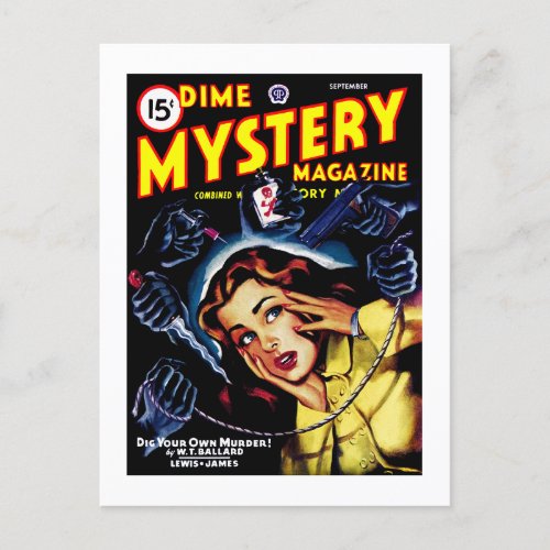 Dime Mystery Magazine Sep 1946 Postcard