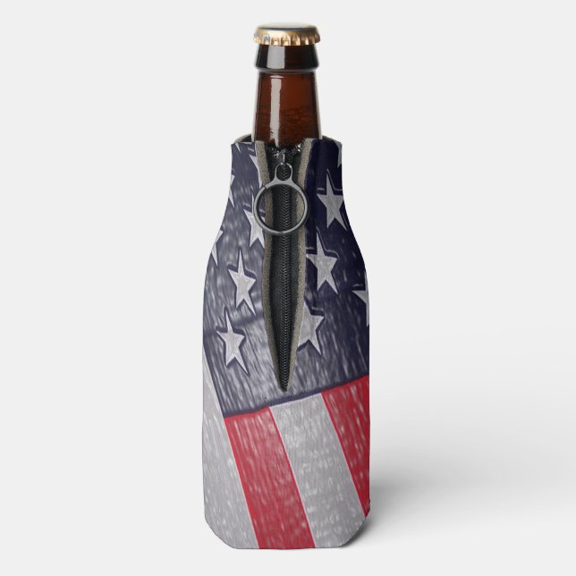 Dimensional American Flag Bottle Cooler (Bottle Back)