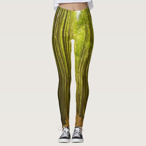 Dimensional Arboretum Tree Design Leggings Leggings