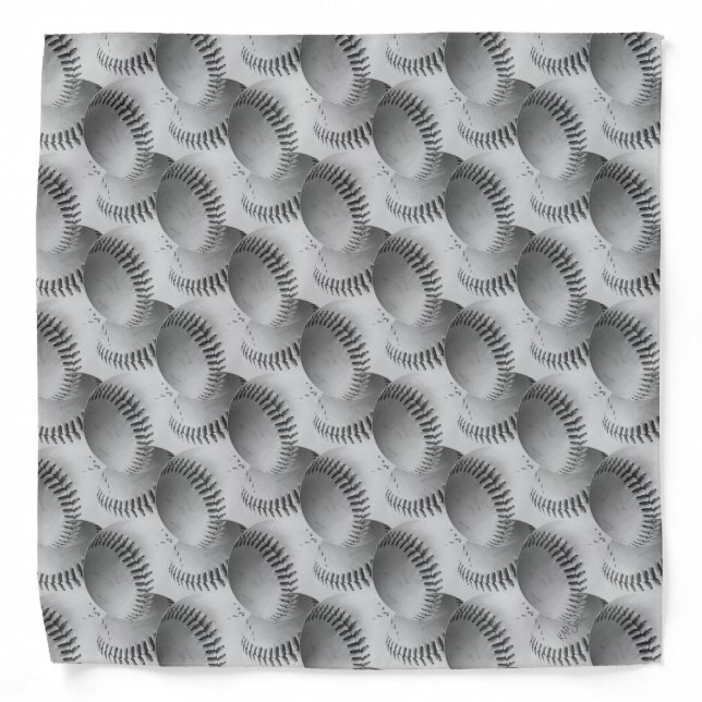 Dimensional Baseball (black and white) Bandana (Front)