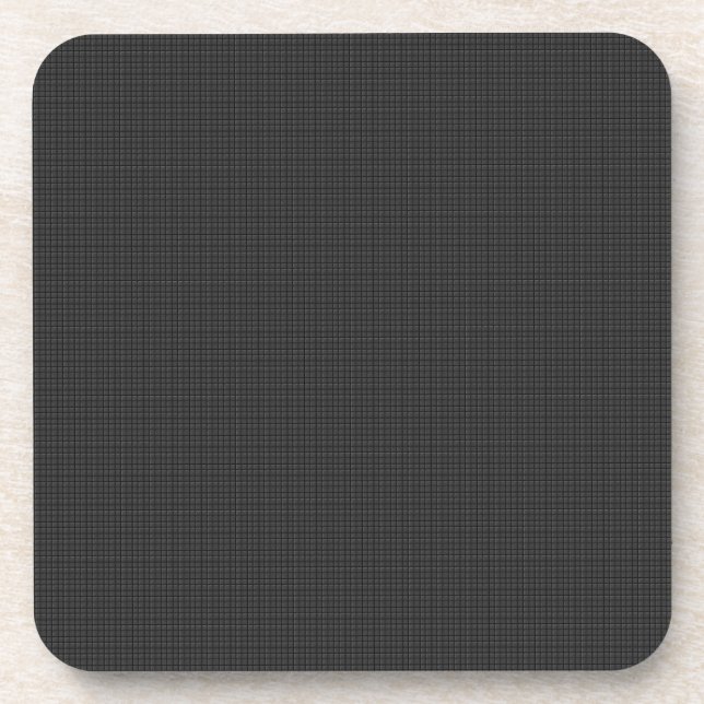 Dimensional Black Square Pattern Coaster (Front)