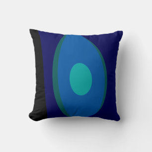Dimensional Blue Abstract 915 Ceramic Ornament Throw Pillow