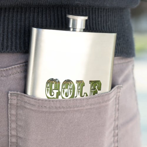 Dimensional Golf Picture Logo Classic Hip Flask