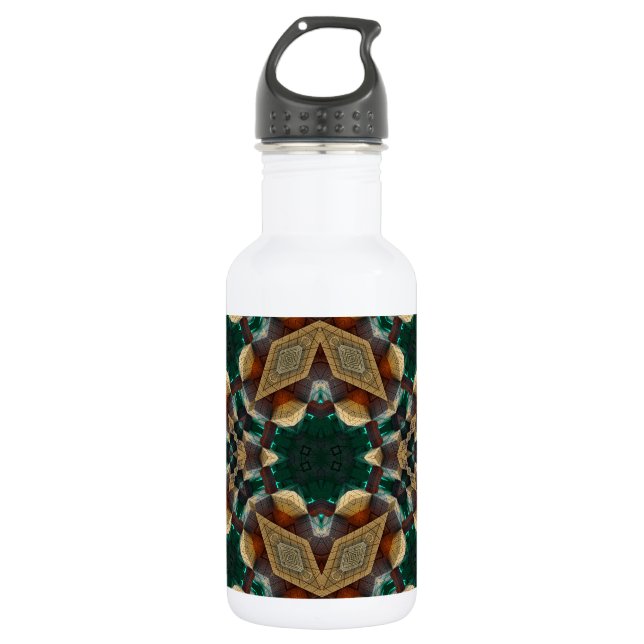 Dimensional Green Stainless Steel Water Bottle (Front)