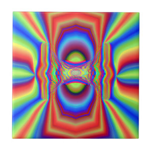 Dimensional Intersection Digital Art Ceramic Tile