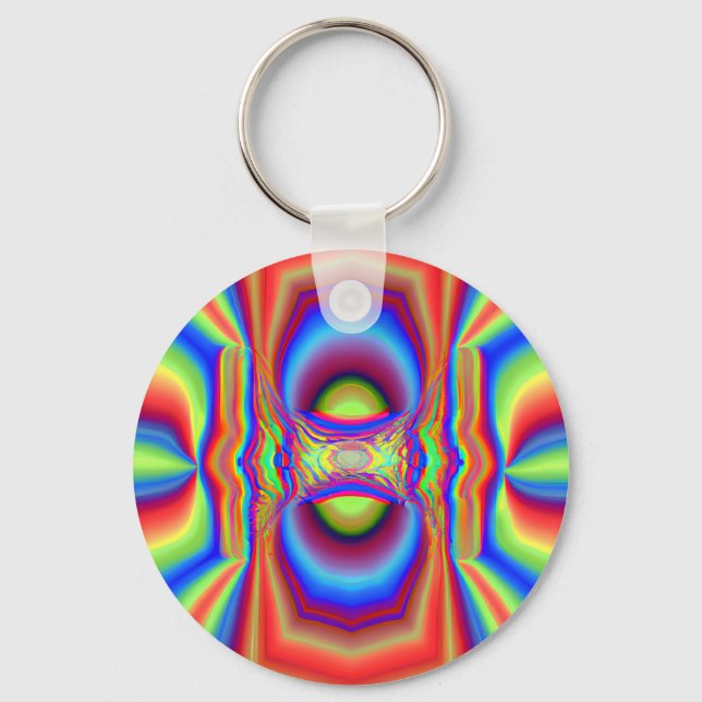 Dimensional Intersection Digital Art Keychain (Front)