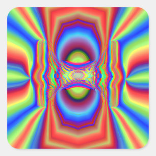 Dimensional Intersection Digital Art Square Sticker